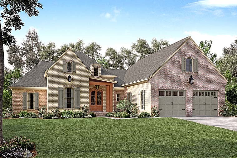 Country, European, French Country Plan with 2217 Sq. Ft., 3 Bedrooms, 3 Bathrooms, 2 Car Garage Elevation