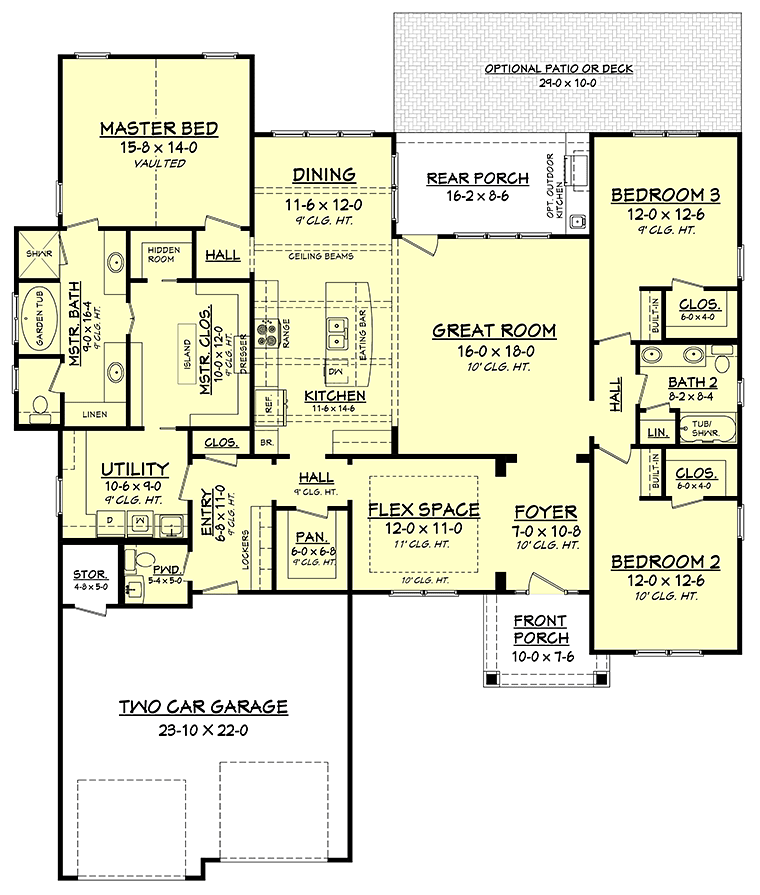 House Plan 51939 Level One
