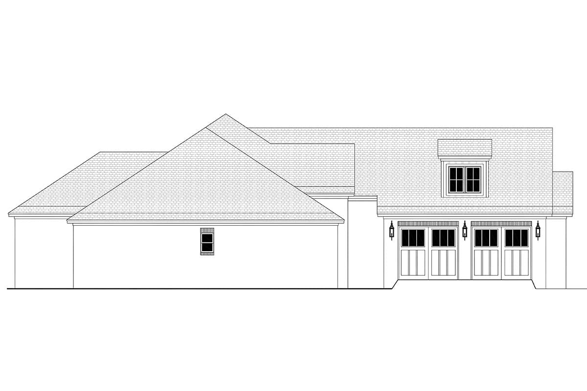 European, French Country, Traditional Plan with 2405 Sq. Ft., 3 Bedrooms, 3 Bathrooms, 2 Car Garage Picture 3