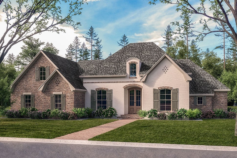 Country, European, French Country Plan with 2506 Sq. Ft., 4 Bedrooms, 3 Bathrooms, 2 Car Garage Picture 25