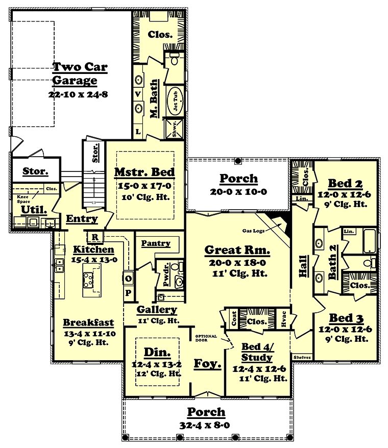 House Plan 51957 Level One