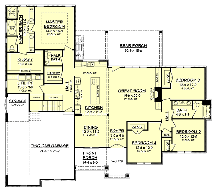 House Plan 51968 Level One