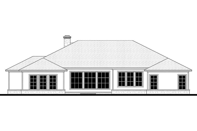 House Plan 51983 Rear Elevation