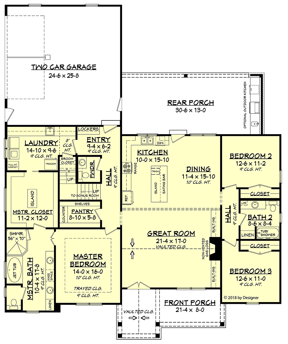 House Plan 51984 Level One