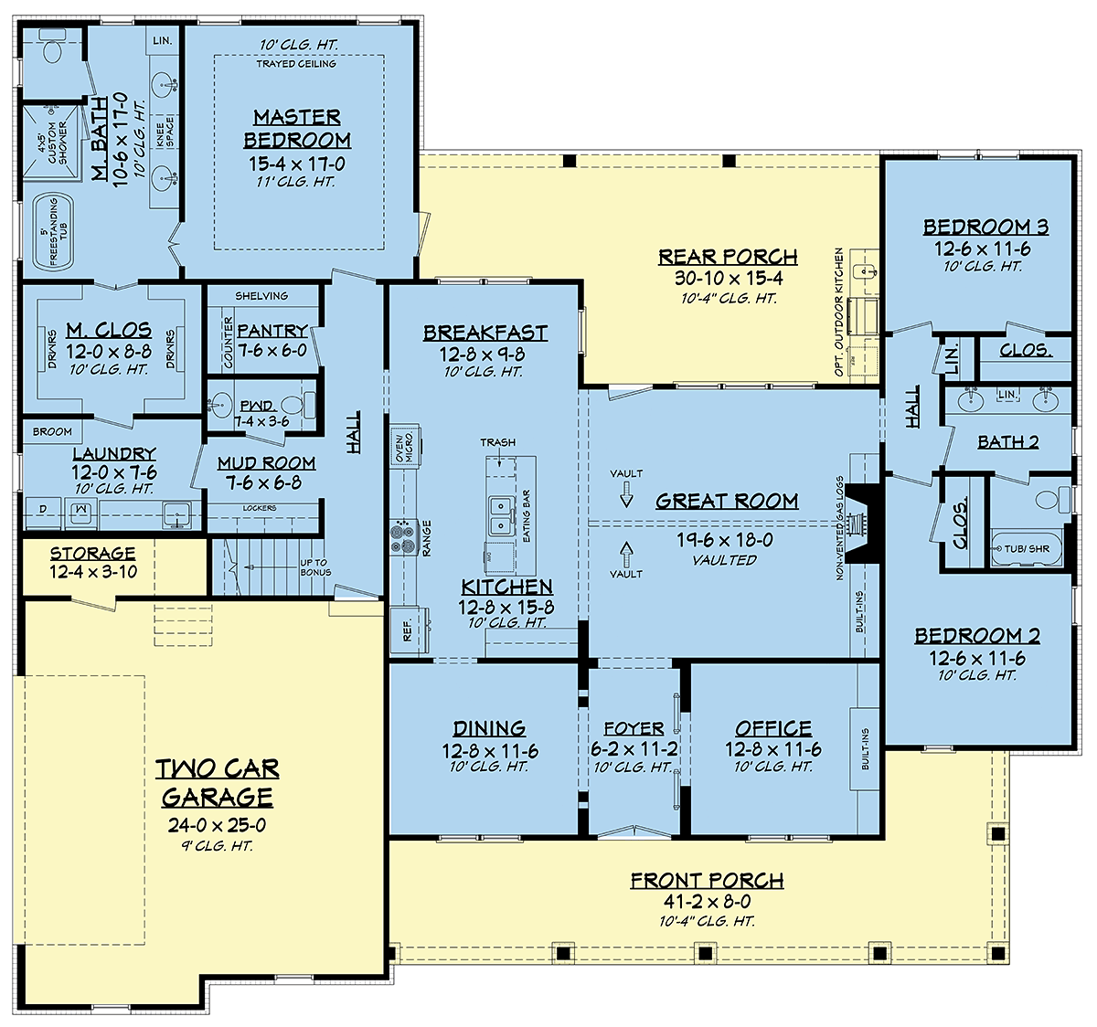 Plan 51993 | Country Craftsman House Plan