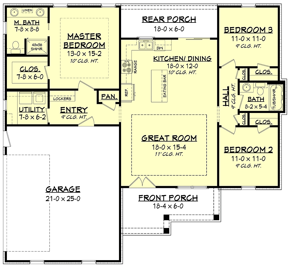 House Plan 51997 Level One