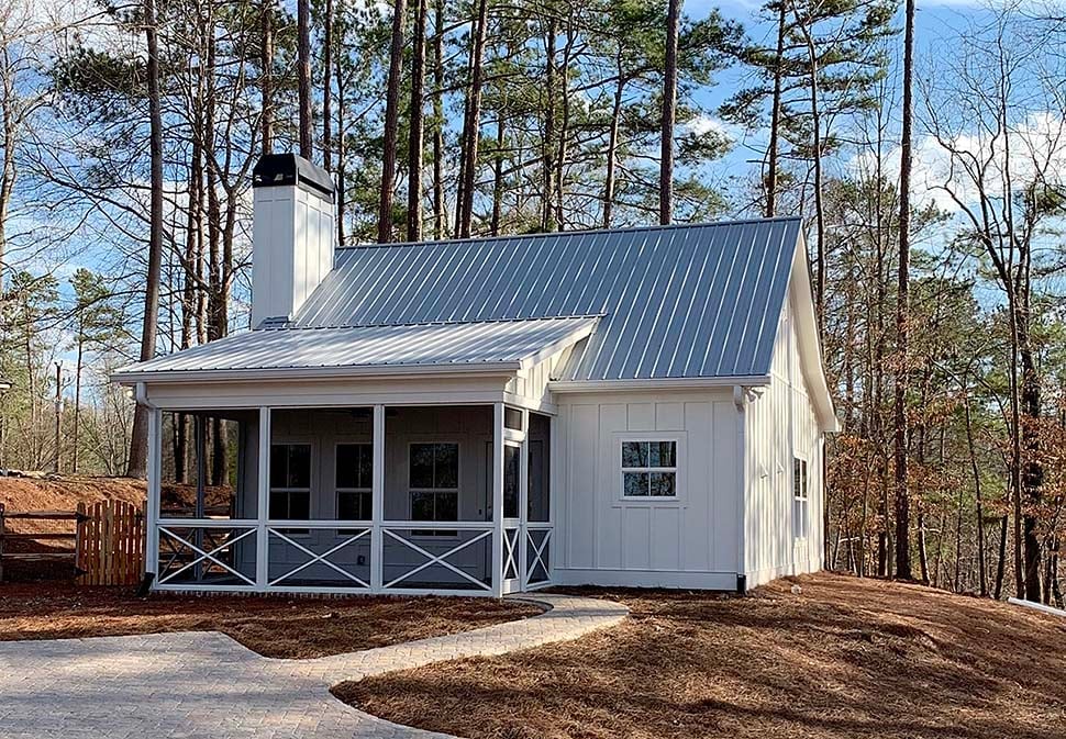 Cabin, Cottage, Country Plan with 793 Sq. Ft., 1 Bedrooms, 1 Bathrooms Elevation