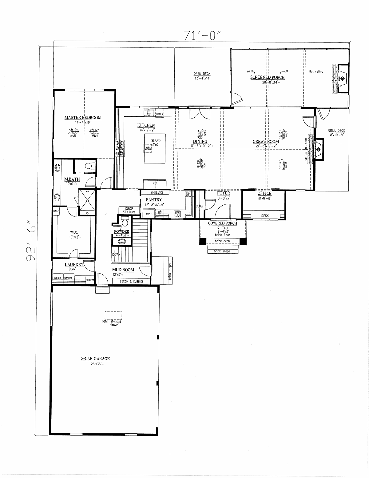 House Plan 52025 Level One