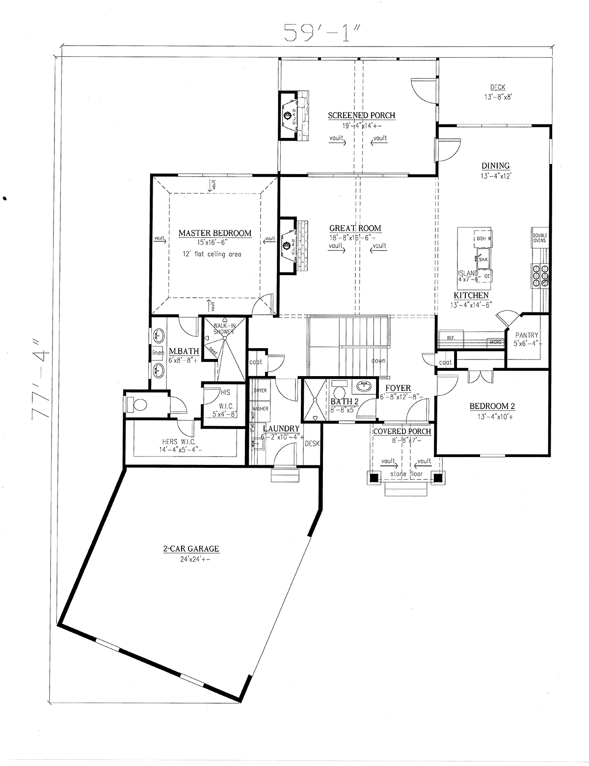 House Plan 52028 Level One