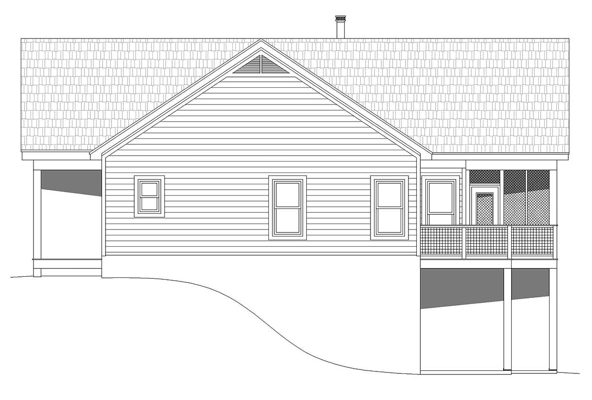 Country, Ranch, Traditional Plan with 1304 Sq. Ft., 2 Bedrooms, 2 Bathrooms Picture 2