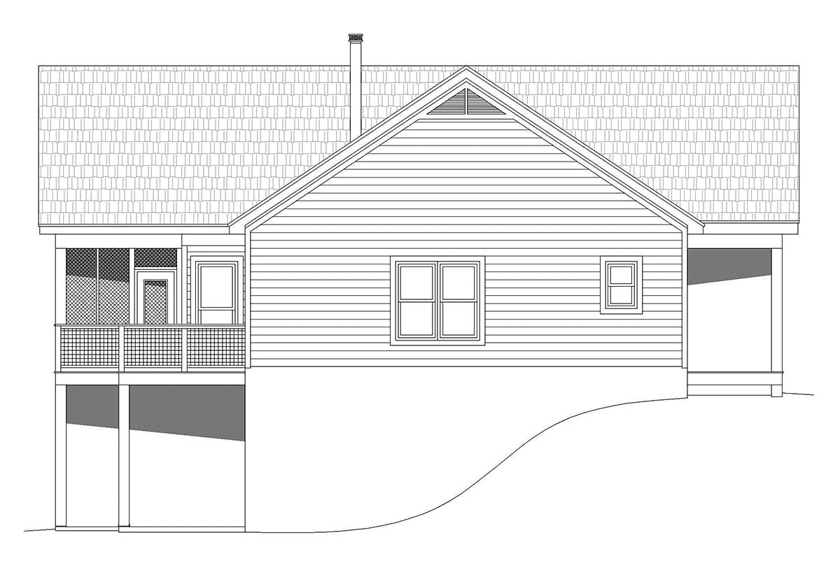 Country, Ranch, Traditional Plan with 1304 Sq. Ft., 2 Bedrooms, 2 Bathrooms Picture 3