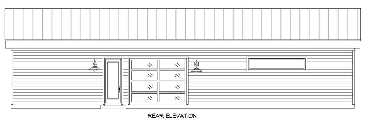 Garage-Living Plan 52141 Rear Elevation