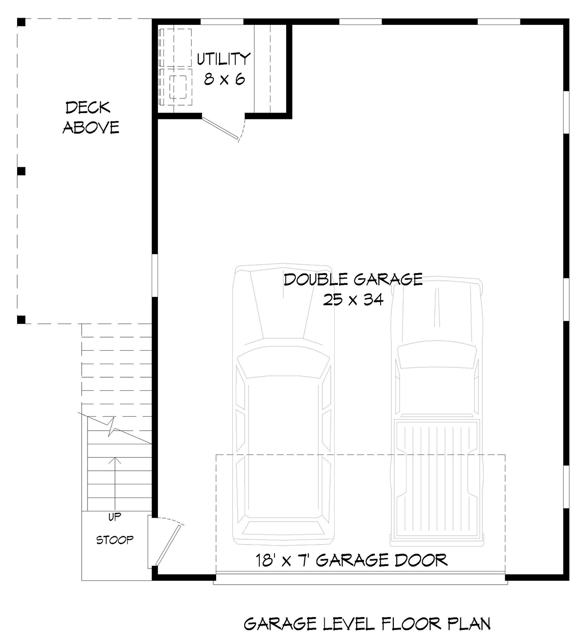 Garage-Living Plan 52146 Level One