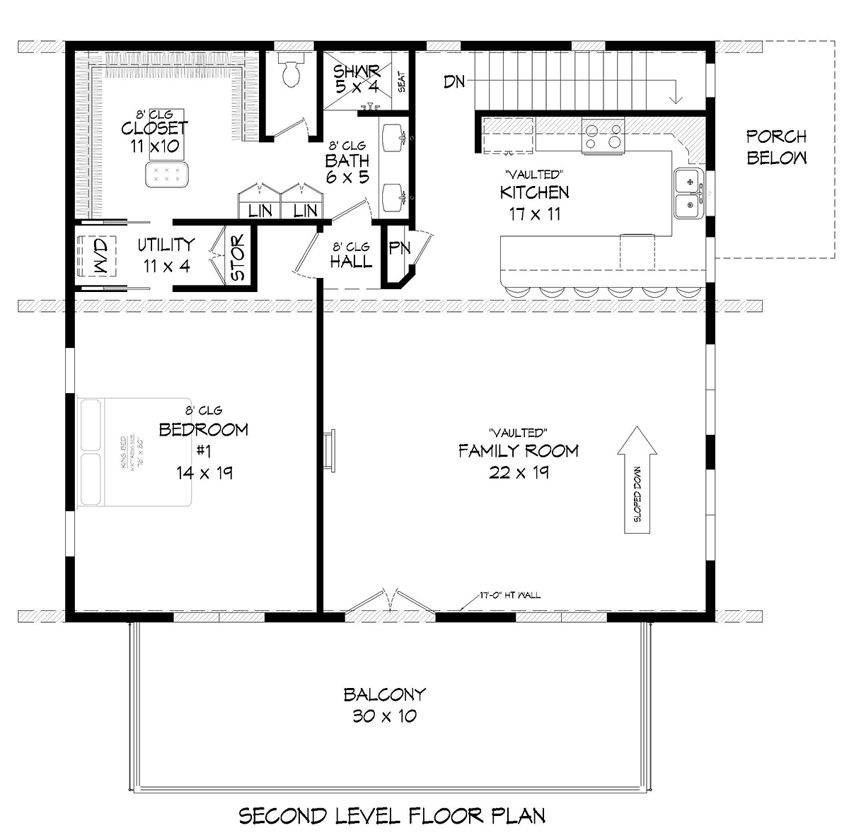 Plan 52157 | Modern Style Garage-Living Plan has 1727 Sq Ft, 2 Be