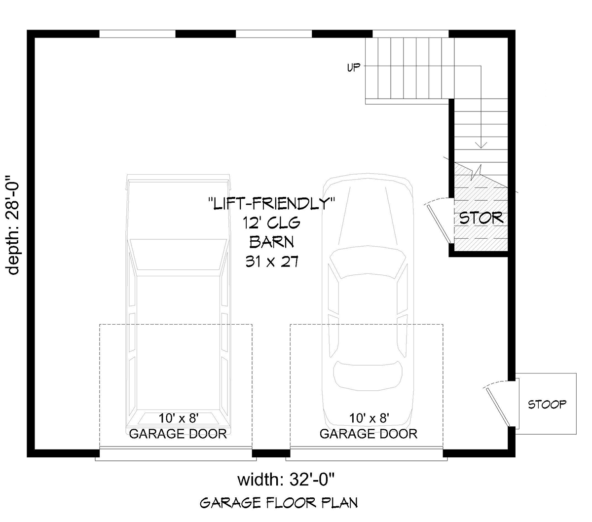 Garage Plan 52158 - 2 Car Garage Level One