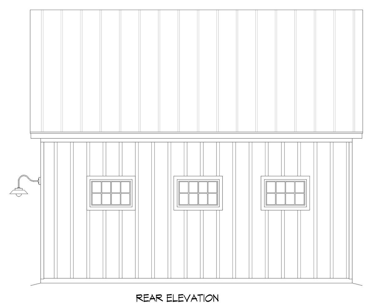 Garage Plan 52158 - 2 Car Garage Rear Elevation