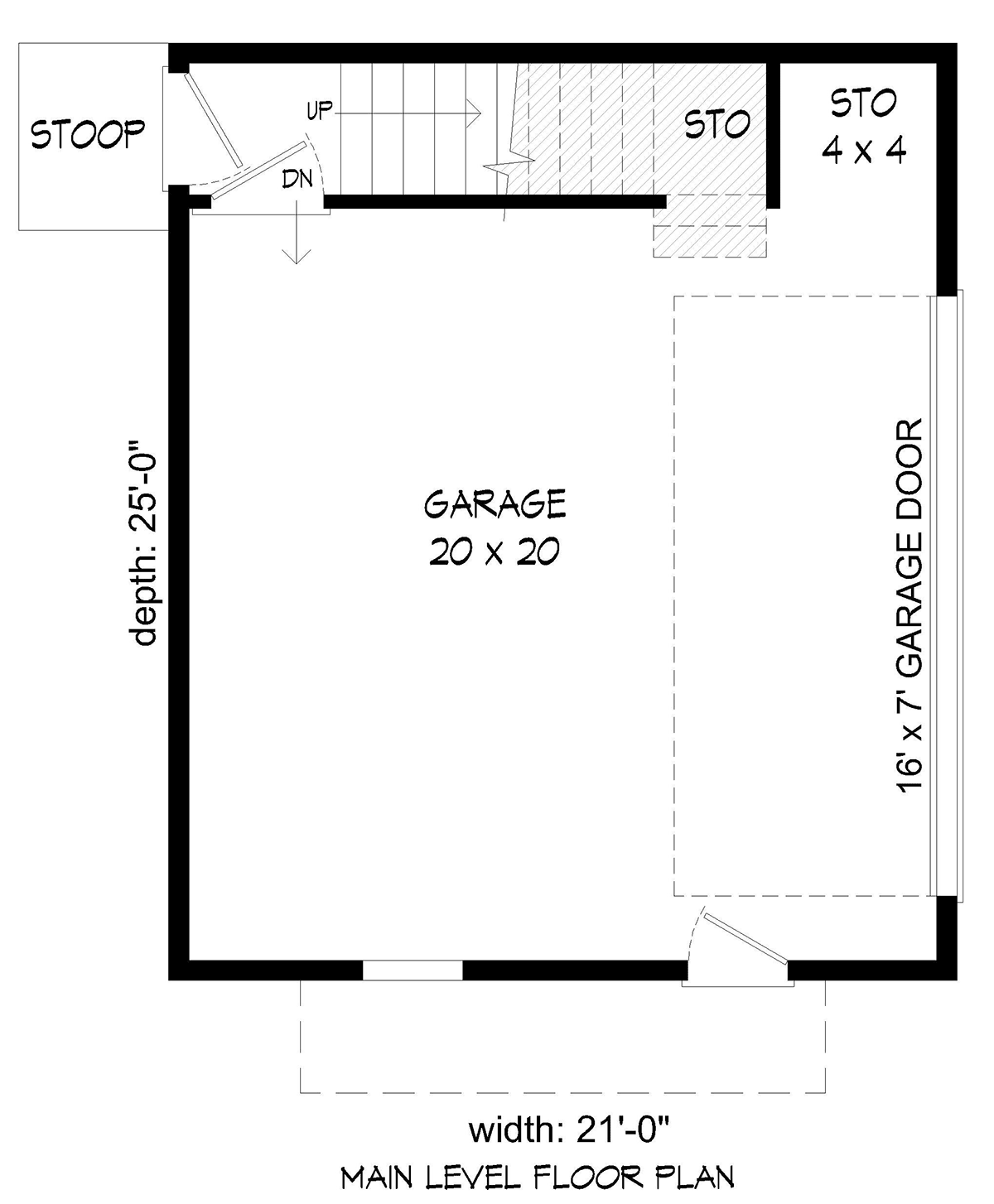 Garage-Living Plan 52160 Level One