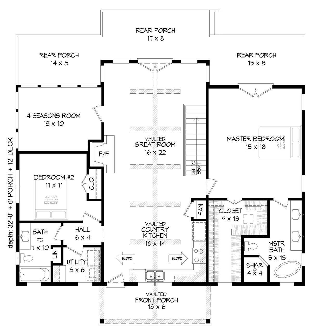 House Plan 52176 Level One