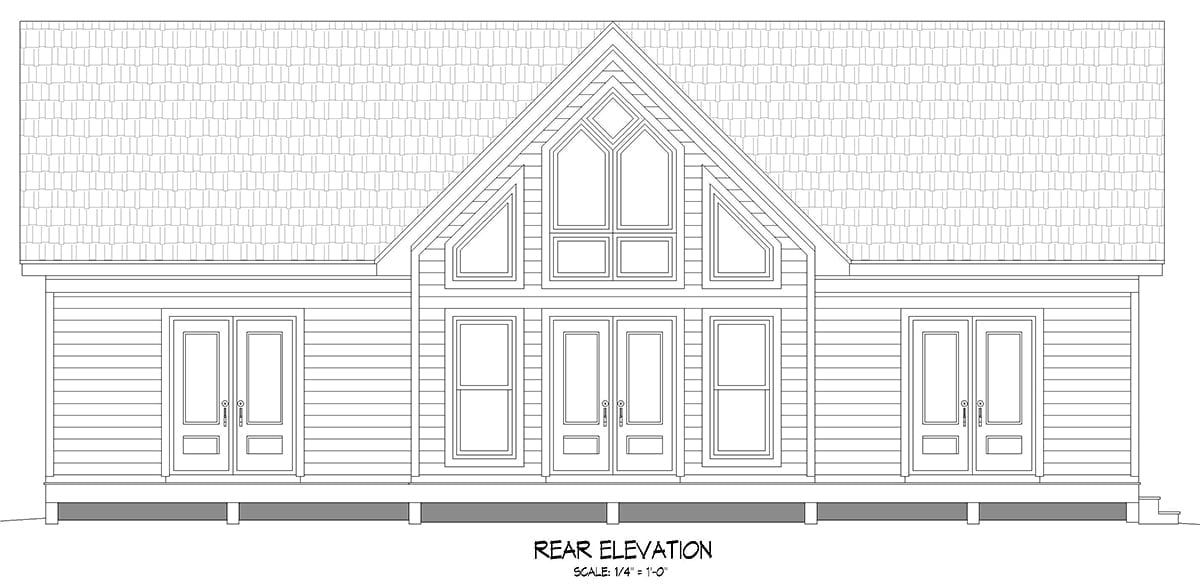 House Plan 52187 Rear Elevation
