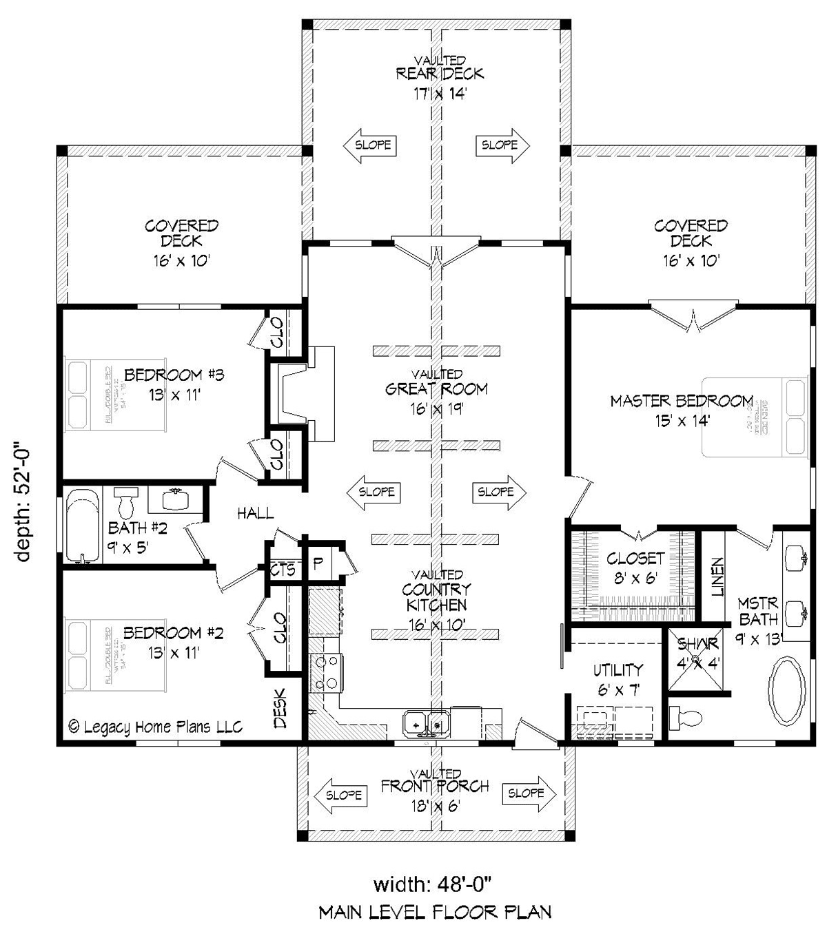 House Plan 52193 Level One