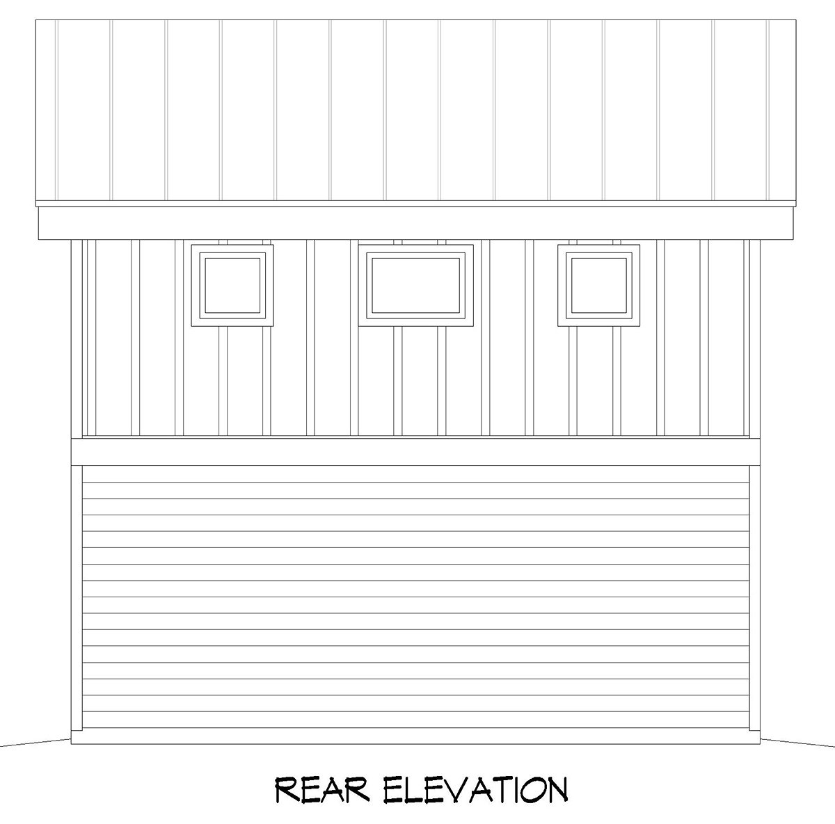 Garage Plan 52199 - 1 Car Garage Rear Elevation