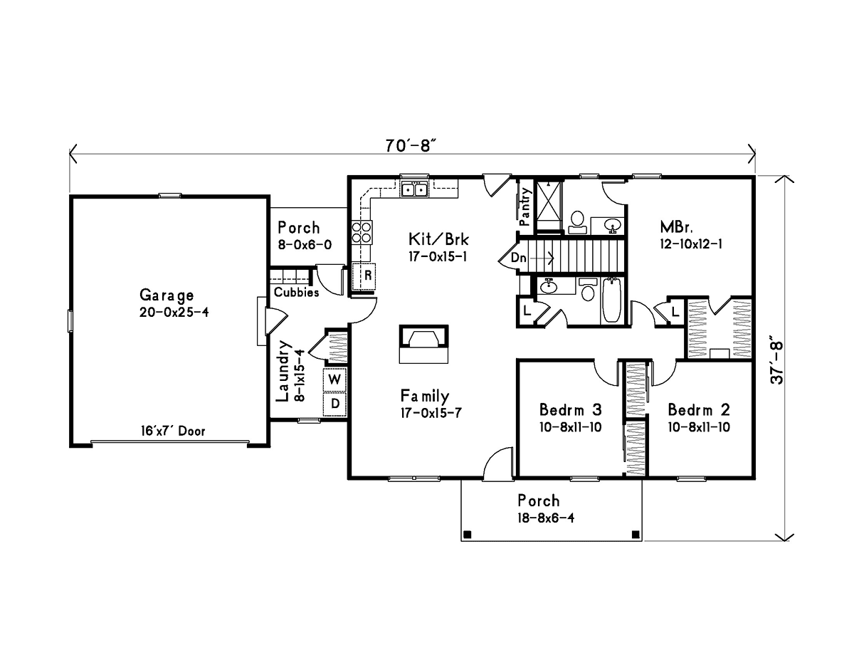 House Plan 52211 Level One