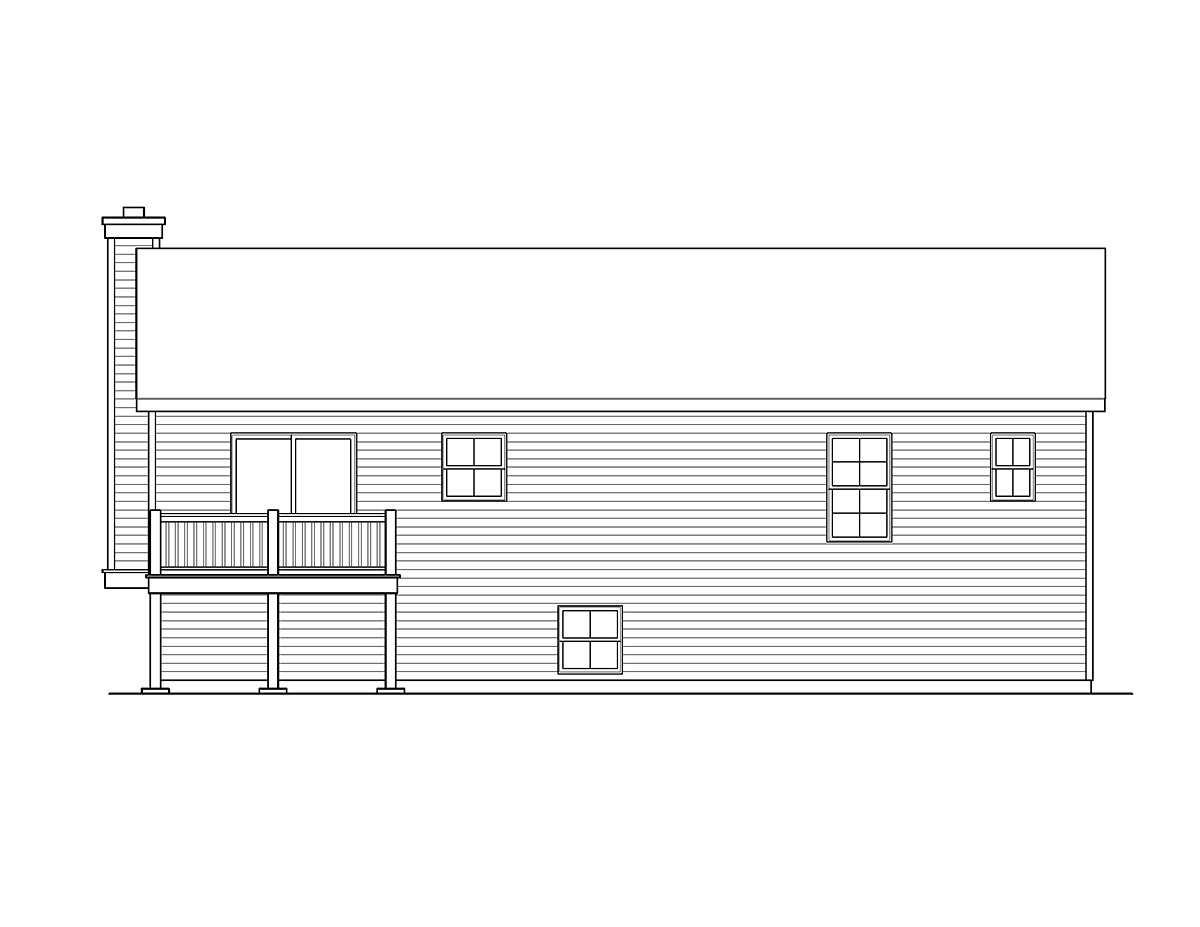 House Plan 52217 Rear Elevation
