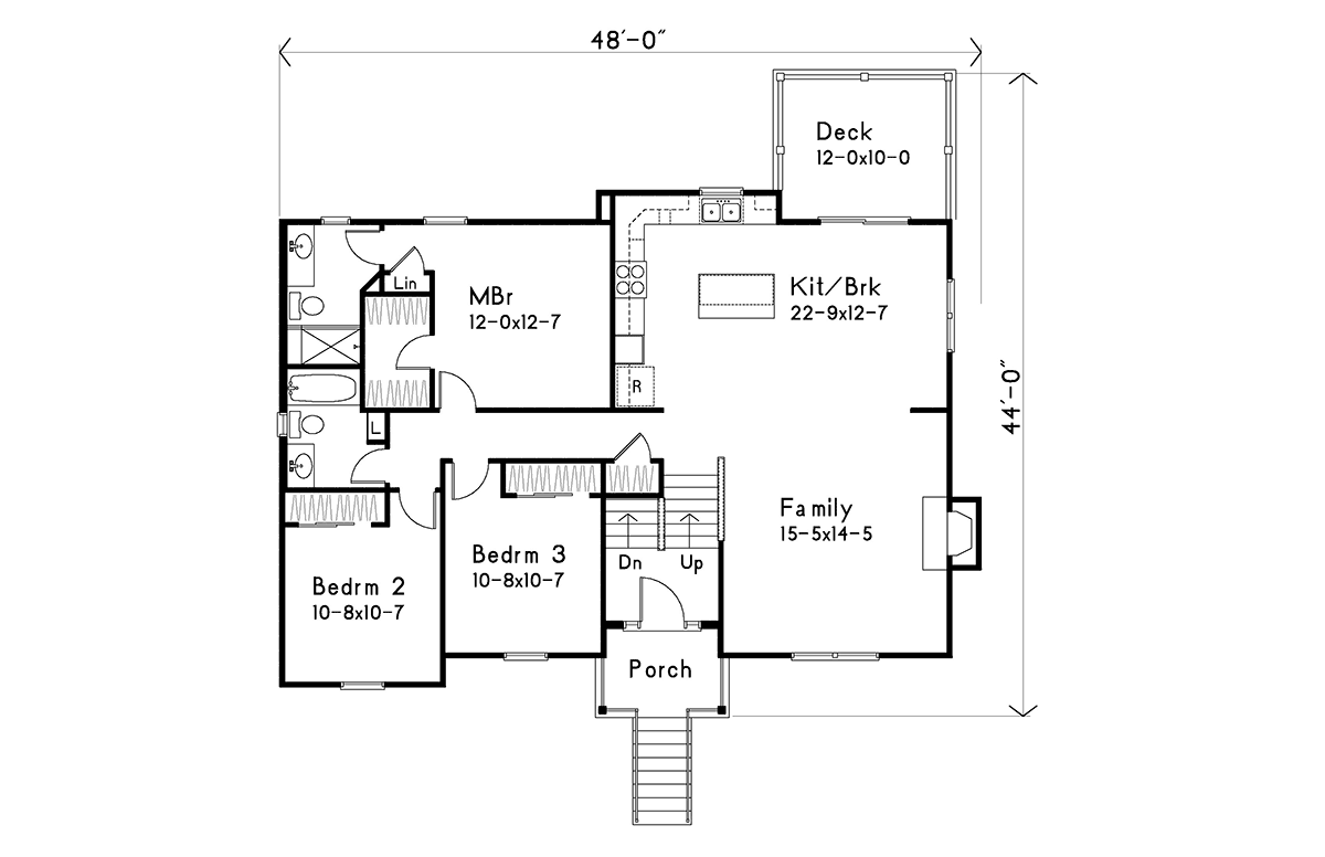 House Plan 52218 Level One