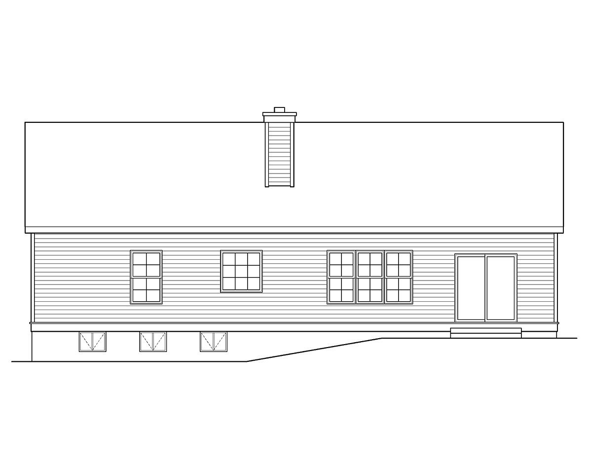 House Plan 52219 Rear Elevation