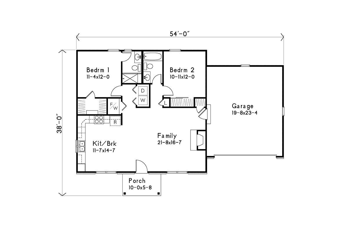House Plan 52220 Level One