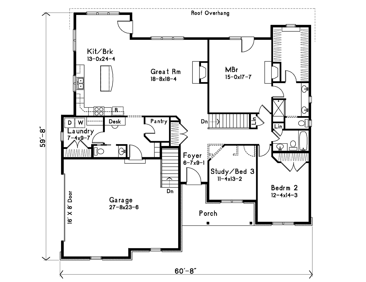 House Plan 52230 Level One