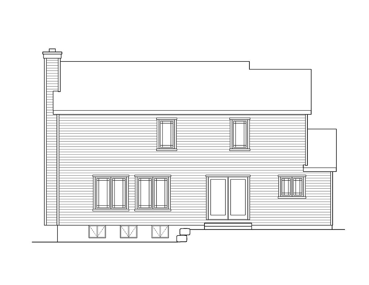House Plan 52232 Rear Elevation