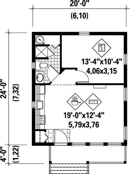 House Plan 52781 Level One