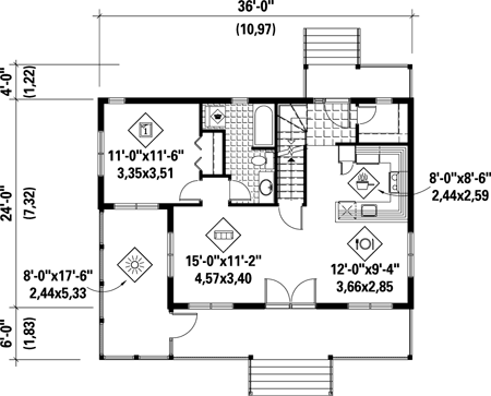 House Plan 52817 Level One