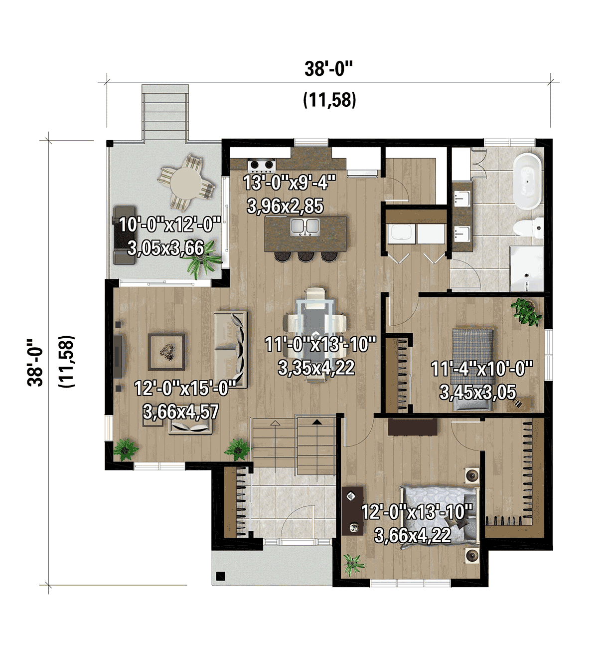 House Plan 52834 Level One