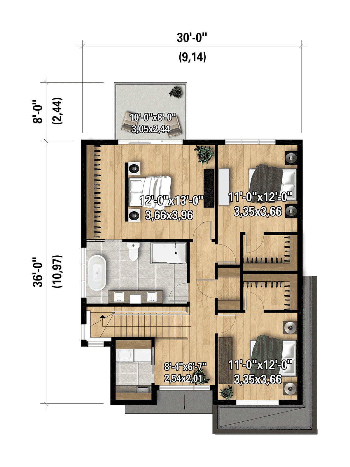 House Plan 52837 Level Two
