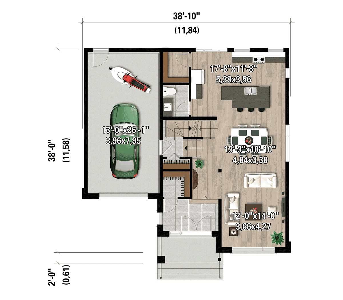 House Plan 52838 Level One