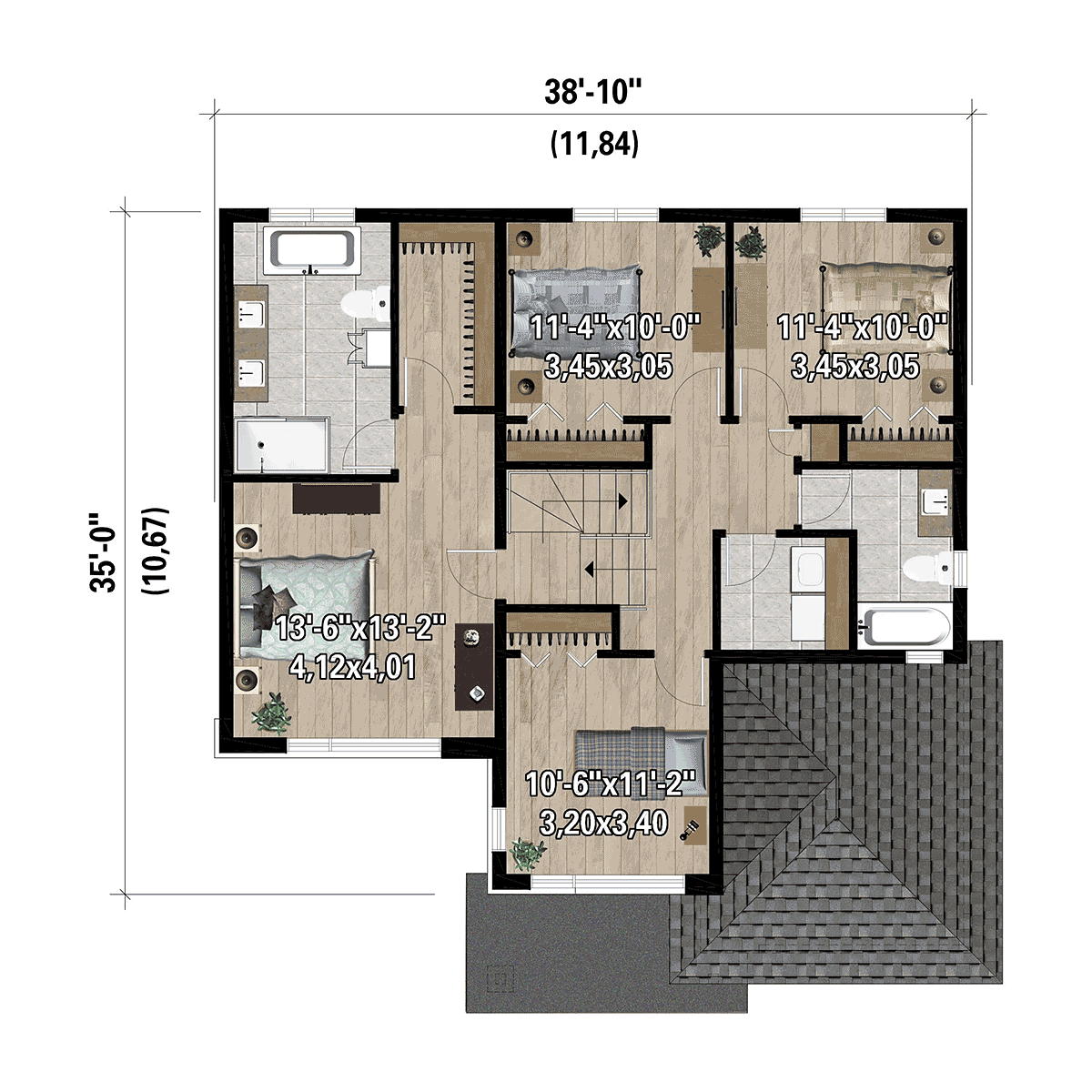 House Plan 52838 Level Two