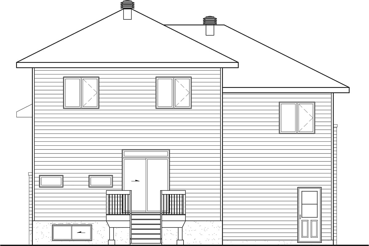 House Plan 52838 Rear Elevation