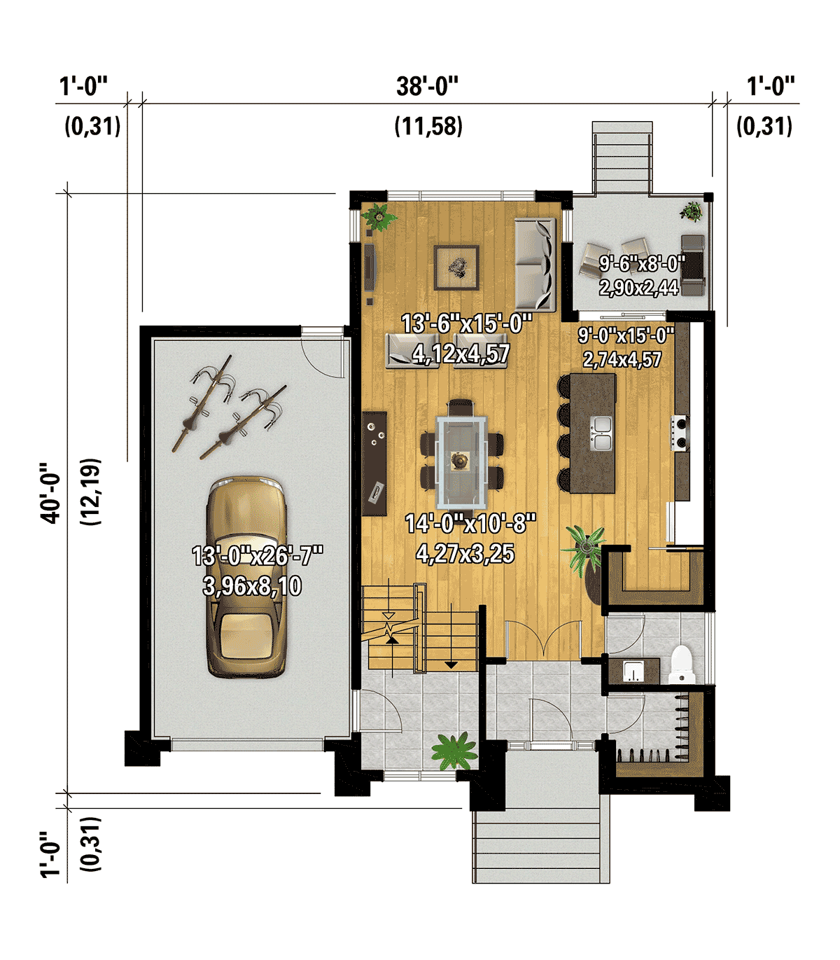 House Plan 52839 Level One