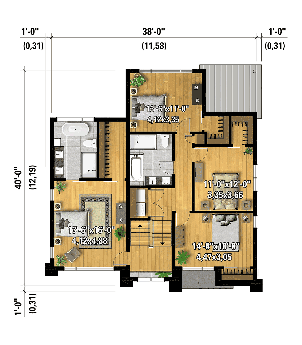 House Plan 52839 Level Two