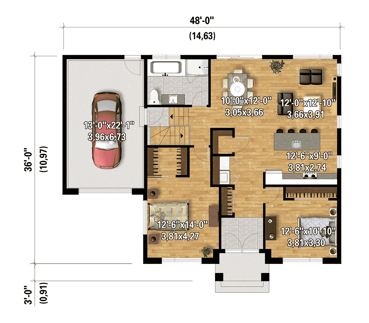 House Plan 52850 Level One