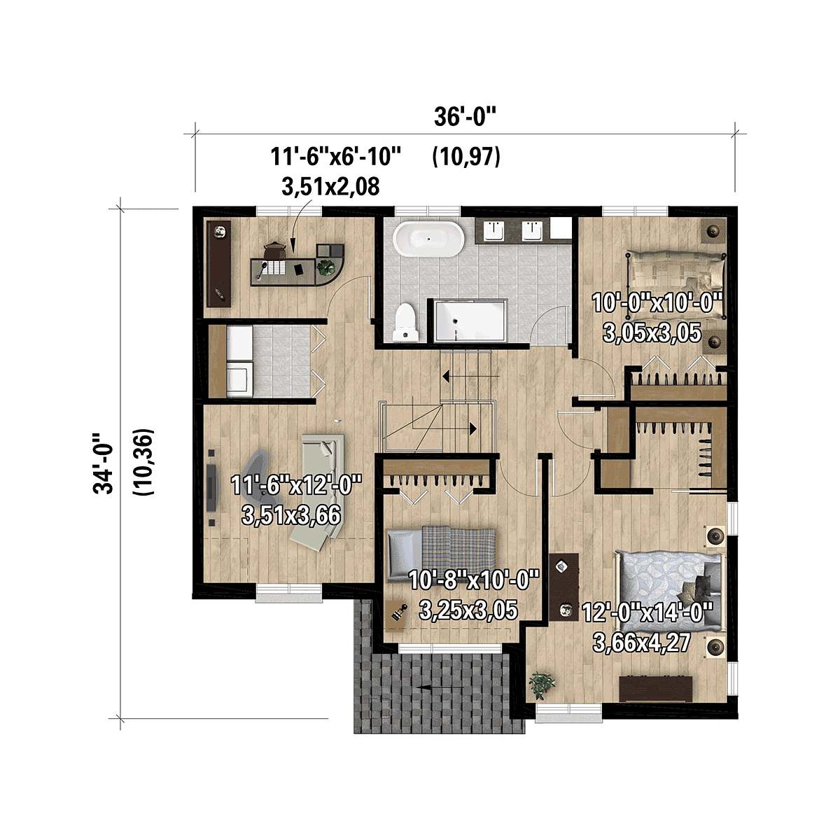 House Plan 52868 Level Two