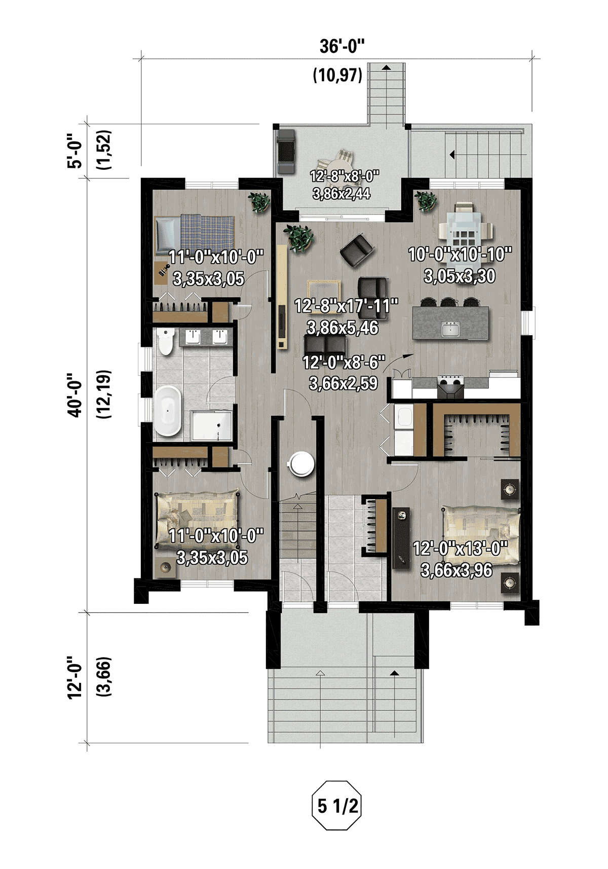 Multi-Family Plan 52873 Level One