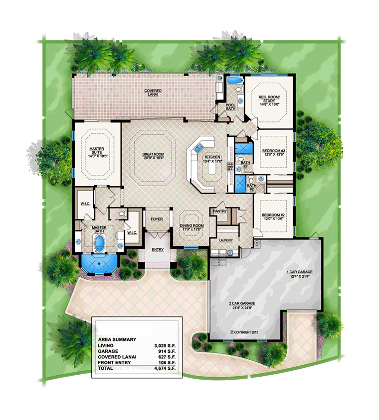 House Plan 52901 Level One