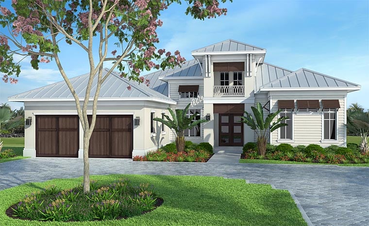 Coastal, Mediterranean Plan with 3572 Sq. Ft., 4 Bedrooms, 5 Bathrooms Picture 2