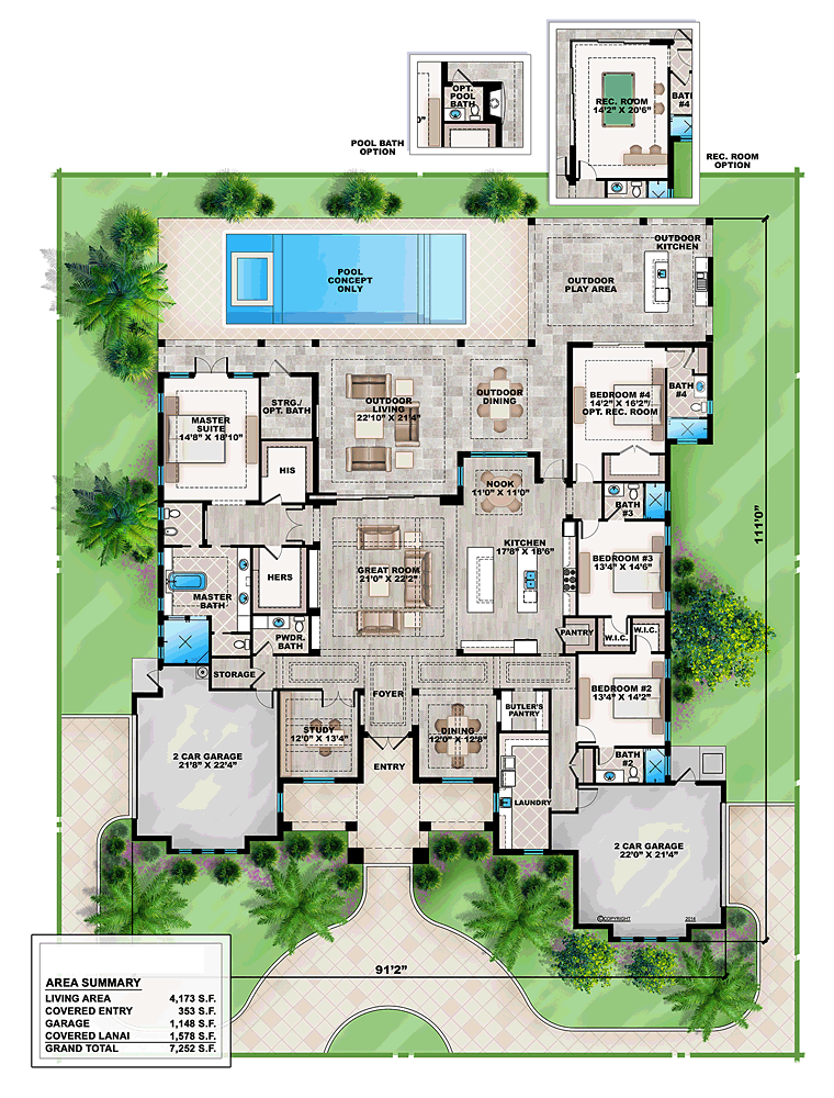 House Plan 52920 Level One