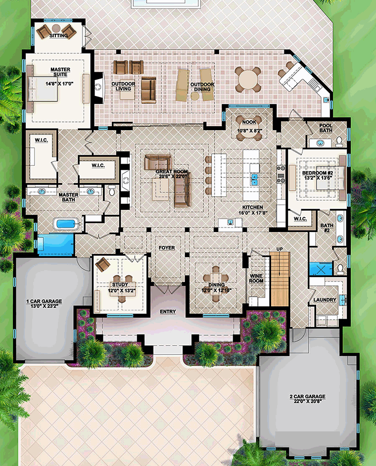 House Plan 52922 Level One
