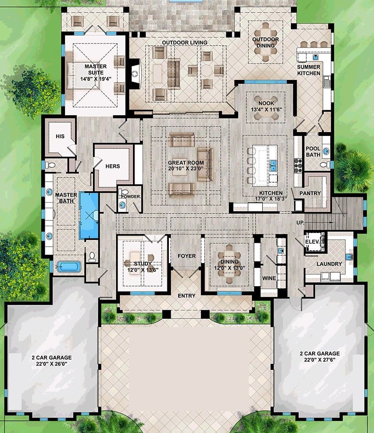 House Plan 52928 Level One