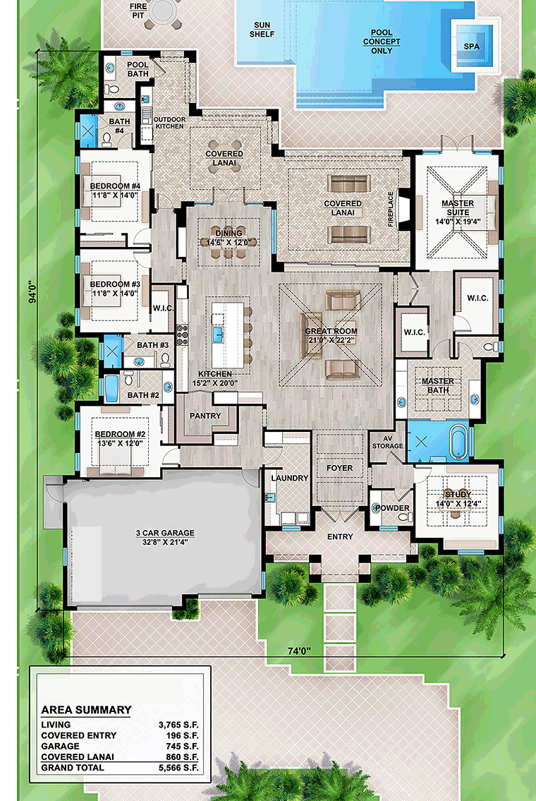 House Plan 52937 Level One